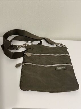 Baggallini Olive Green Slim Crossbody Bag